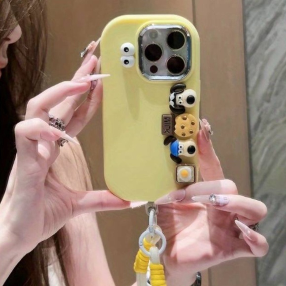 Yellow Cute Leader Dog Three-dimensional Doll with Lanyard  for iPhone Case - Picture 1 of 4